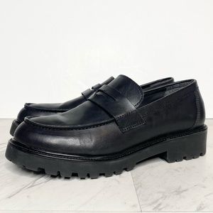 Steve Madden Lotto Black Faux Leather Loafer 9 1/2